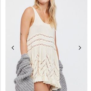 Free People voile lace trapeze slip dress tea